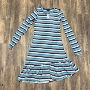 Kidpik Girls Stripped Long Sleeve Dress size 12
